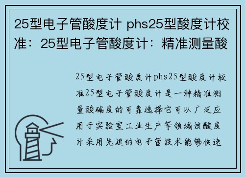 25型电子管酸度计 phs25型酸度计校准：25型电子管酸度计：精准测量酸碱度的可靠选择